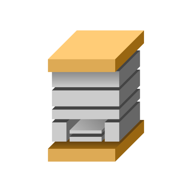 Upínací deska přesazená přes délku rámu